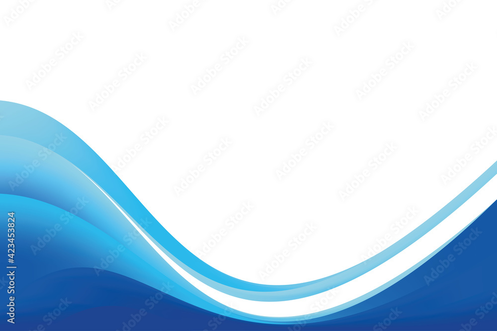 Poster abstract smooth blue wavy background design template vector, professional fresh blue flowing mesh gr