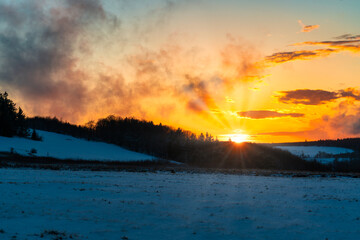 Sonnenuntergang in der Rhön