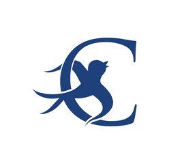 Swallow Bird Initial Letter C