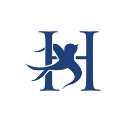 Swallow Bird Initial Letter H