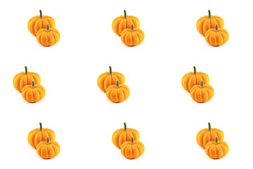 pair of pumpkins orange autumn symbol on an isolated white background