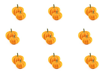 pair of pumpkins orange autumn symbol on an isolated white background