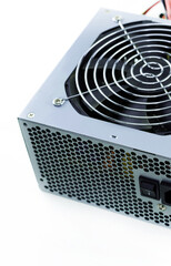 power supply to provide power to a computer close-up on an isolated background
