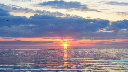 Sunset over a calm sea