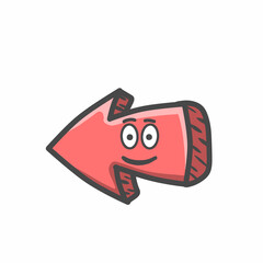 Cute Arrow Character Mascot Flat Cartoon Emoticon Vector Design Illustration