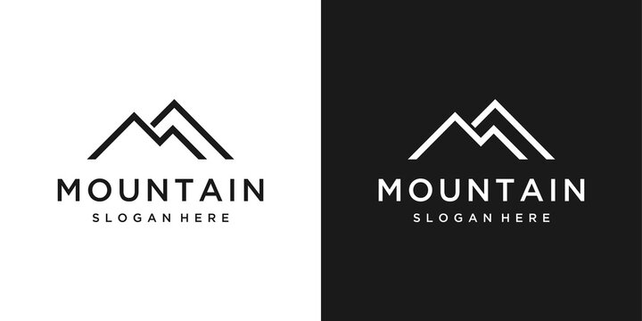 simple mountain business logo design vector template.