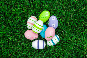 easter eggs in grass