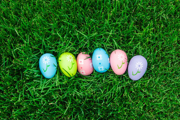 easter eggs in grass