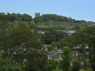 View of the fortress on the top near the town