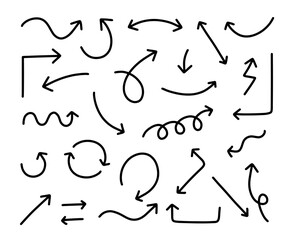Set of hand drawn arrows