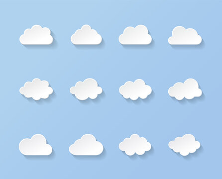 white paper clouds with different shapes