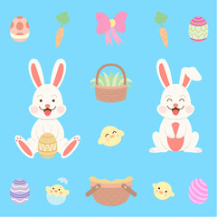 set of easter rabbits