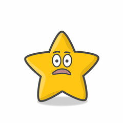 Cute Star Character Mascot Flat Cartoon Emoticon Vector Design Illustration