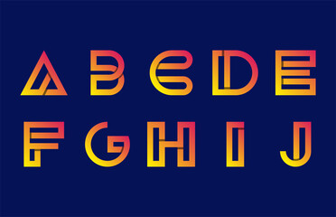 3d alphabet capital letter a, b, c, d, e, f, g, h, i, j logo design