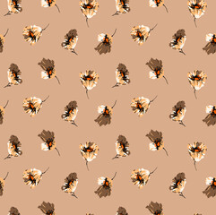 Seamless flowers pattern, floral print.	