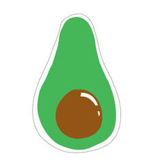 Natural ripe fruit avocado illustration