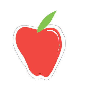 Natural ripe fruit apple illustration