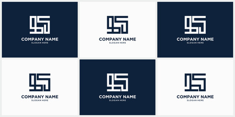 Collection of abstract monogram logo technology lettering designs, Set of abstract initial a-z.monogram logo design, icons for business of luxury, elegant and random