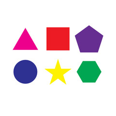 All color shape flat design icon