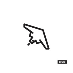 Military Drone Line Icon. Combat Drone Silhouette Vector Icon or Logo sign Vector illustration