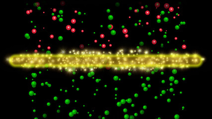 Particles captured and separated in filter. Red particles captured , destroyed. Green particles go through filtration. 3d render illustration