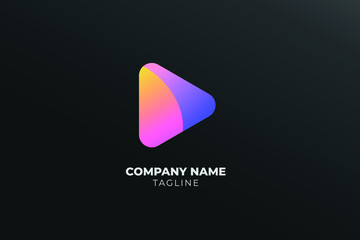 Colorful Play Button Logo Template