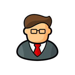 Business man icon vector isolated on white background. Simple person designed illustration.
