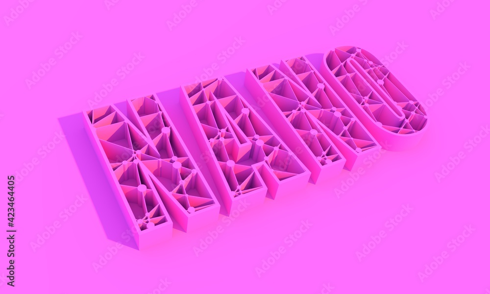 Wall mural nanotechnology concept. text textured by lines connected with dots