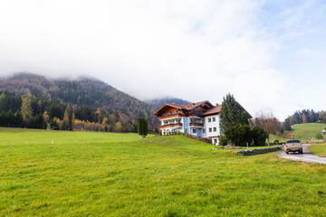 Fuschl town and Lake Fuschlsee are located in the Salzkammergut, Austria.  It's romantic small towns in Europe.