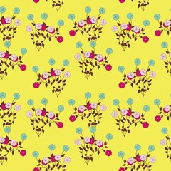 Seamless Pattern With Floral Motifs able to print for cloths, tablecloths, blanket, shirts, dresses, posters, papers.