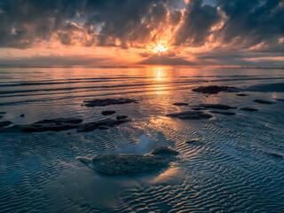 Beautiful Seaside Sunrise with Reflections