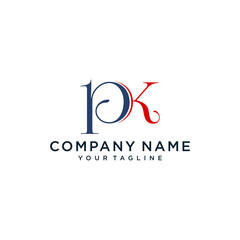 PK logo. Company logo. Monogram design. Letters P and K. - obrazy, fototapety, plakaty