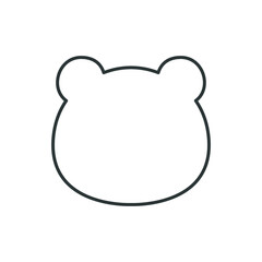 animal, bear head shape icon outline style. Teddy bear simple avatar character. Soft baby toy face logo for animal cat cartoon. Vector illustration. design on white background. EPS 10 