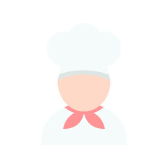 chef icon, cook, logo, flat style. Chef in a cooking hat. Kitchen and restaurant serving concept for topics like catering food service. Vector illustration. design on white background. EPS 10