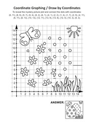This is Easter holiday themed coordinate graphing, or draw by coordinates, and coloring page math worksheet with two painted eggs mystery picture. Answer included.
