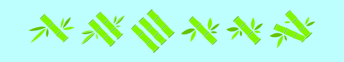 set of bamboo cartoon icon design template with various models. vector illustration isolated on blue background