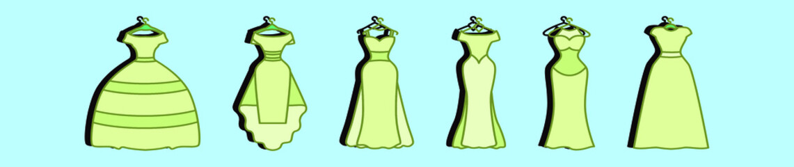 set of bridesmaid cartoon icon design template with various models. vector illustration isolated on blue background