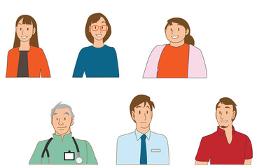 いろんな職業の日本人アイコンセット