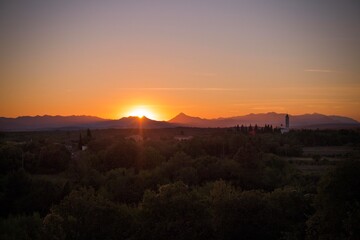 Sunset over the Dinaric Alps near Mostar, Bosnia-Herzegovina