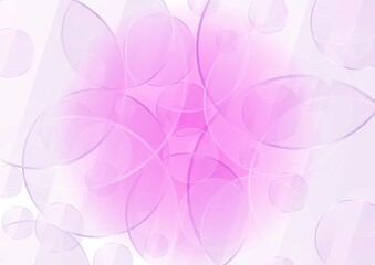 Fototapeta na wymiar 円が重なる透明感のあるピンク色の抽象背景 no.13