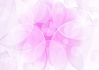 Fototapeta na wymiar 円が重なる透明感のあるピンク色の抽象背景 no.09