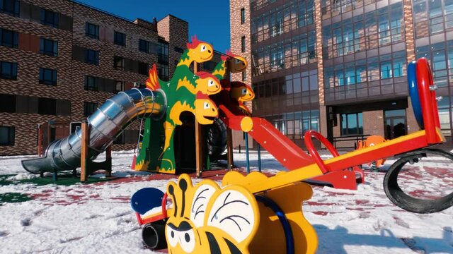 Playground in the courtyard of the Siberian city of Abakan