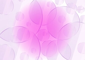 円が重なる透明感のあるピンク色の抽象背景 no.05