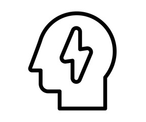 idea thinking inspire single isolated icon with outline style black and white