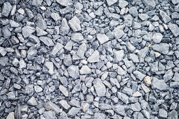Gray gravel stones for the construction industry