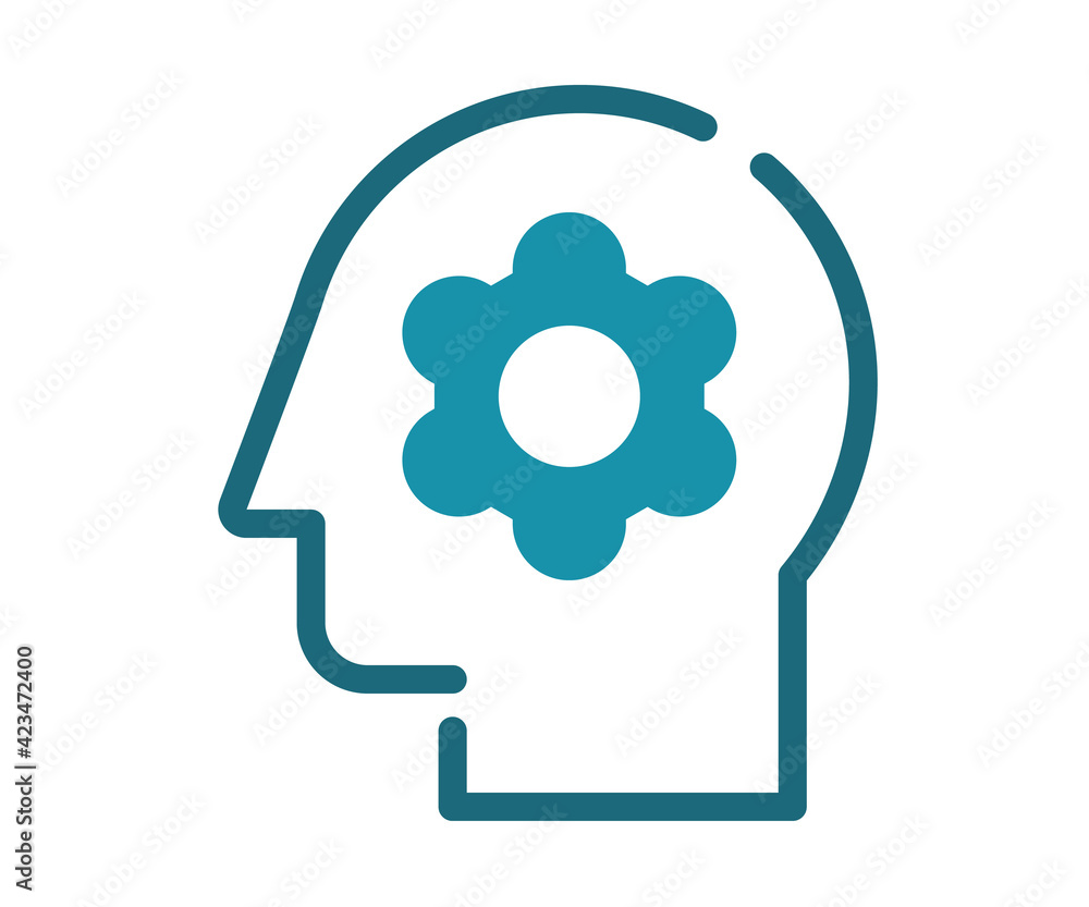 Poster thought process think single isolated icon with solid line and dash style