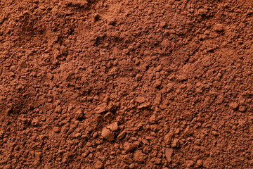 Heap of cacao powder as background