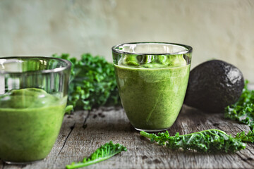 Avocado Kale and Coconut water Smoothie