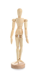 Wooden mannequin on white background