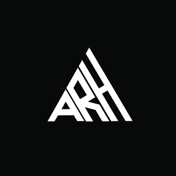 A R H letter logo creative design on black color background. ARH icon